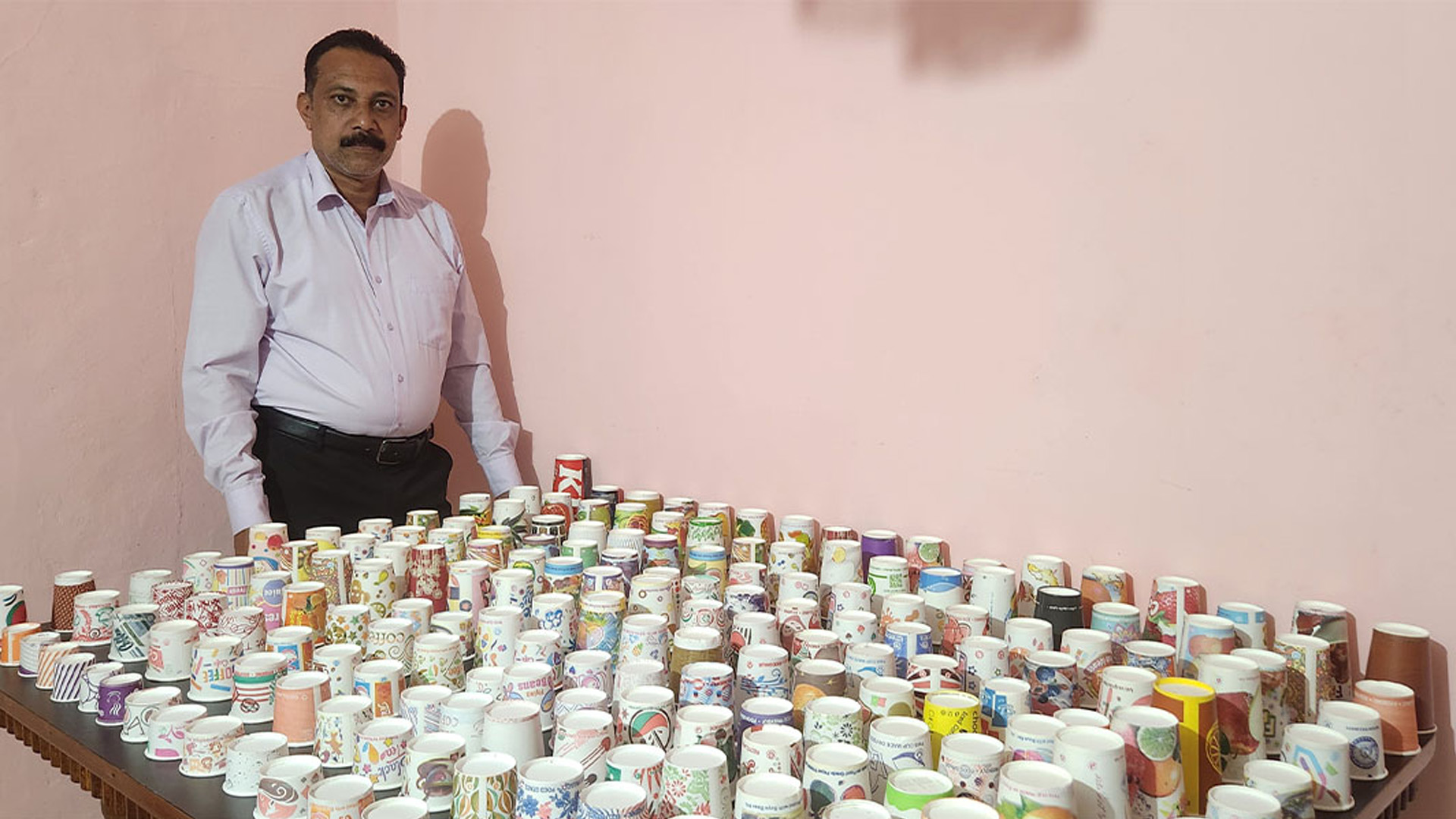 Sunil Joseph achieves Guinness World Records title for largest collection of paper cups